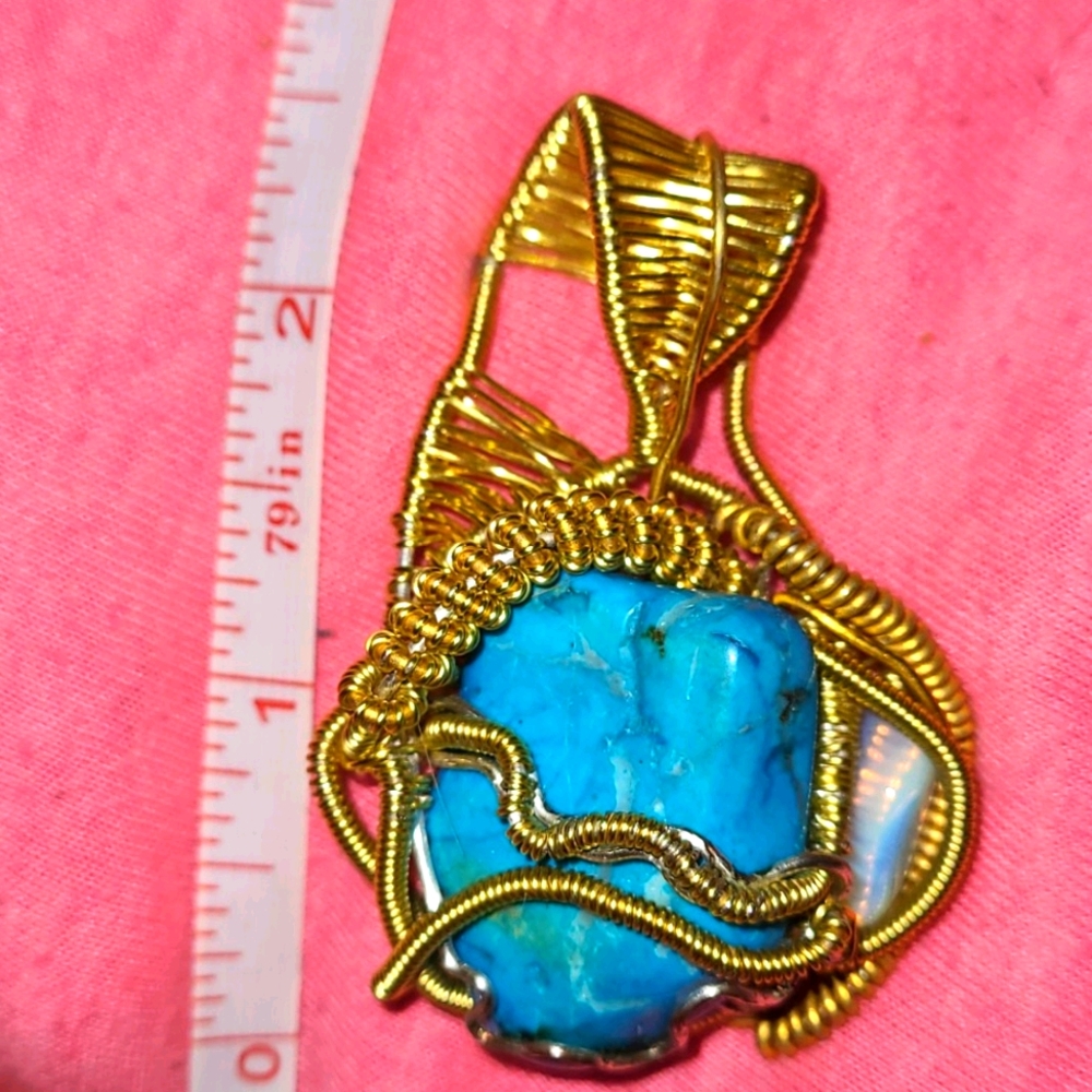 Real Turquoise Wrap Pendant
